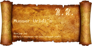 Musser Uriás névjegykártya